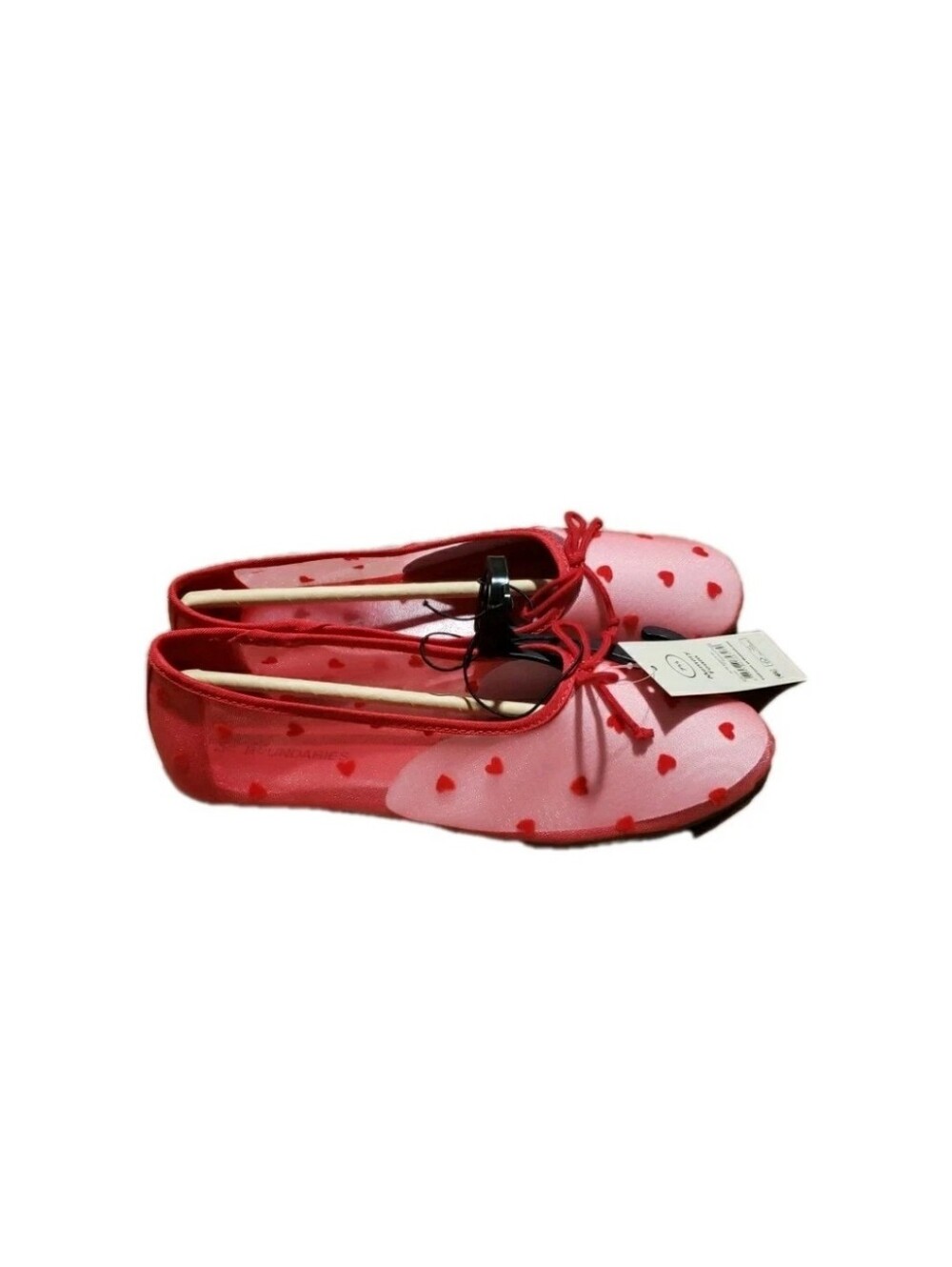 No Boundaries Red Hearts Mesh Ballet Flat 7.5 NWT Memory Foam